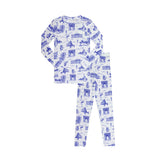 Little Parni  Toile Pajamas PJ93 - Ivory/Blue Final sale