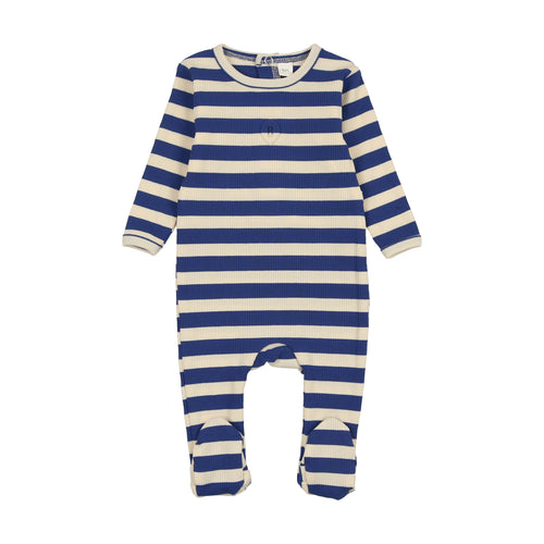 Bonjoy Pajamas Striped Footie - Cobalt