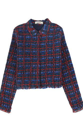 Valentina Plaid Smocked Blouse And Maxi Skirt Set