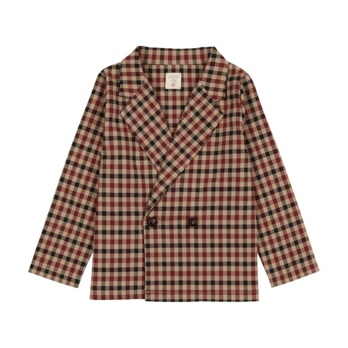 Lil Legs Plaid Blazer - Tan