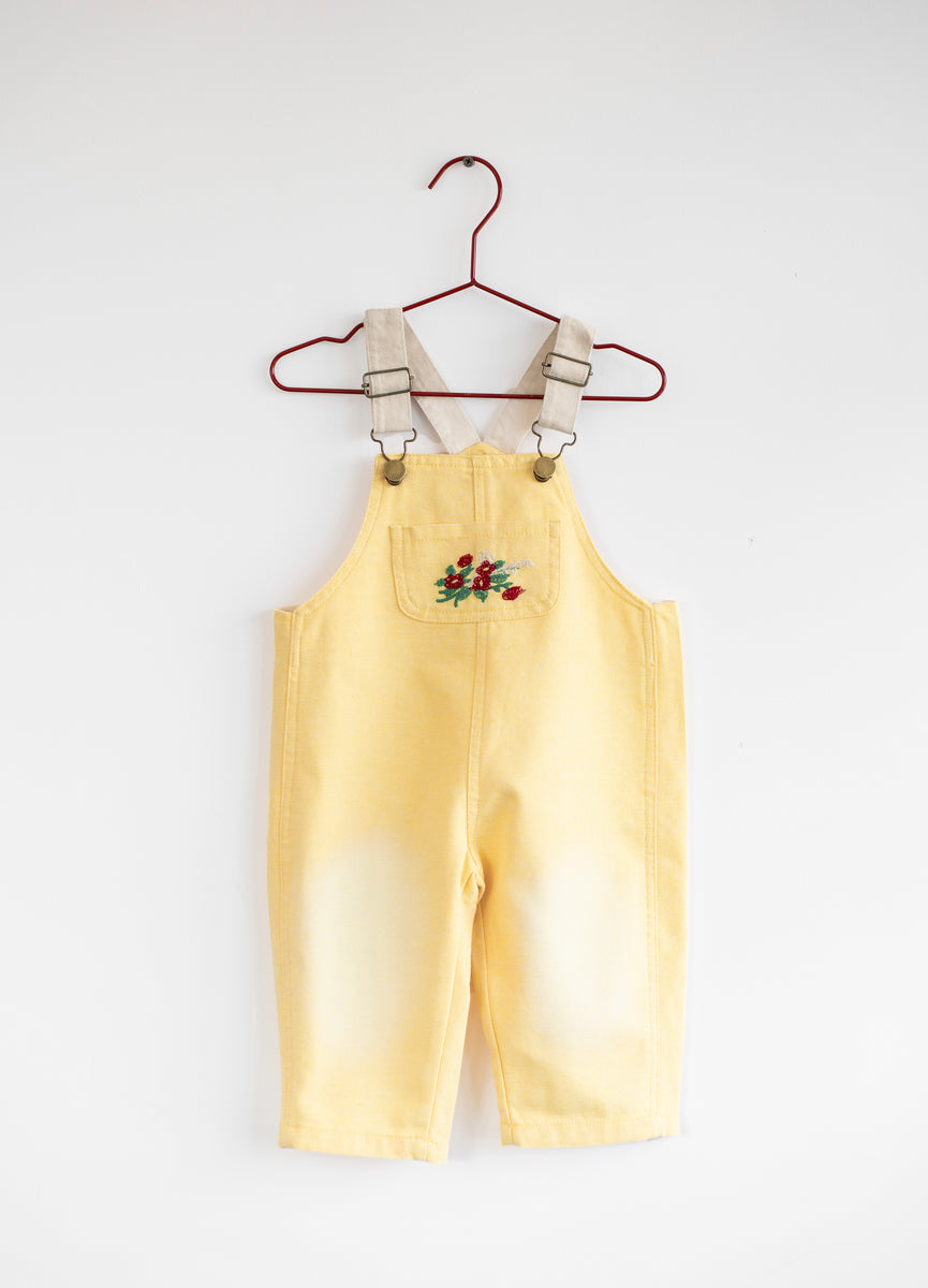 Please Mom Distressed Barrel Overalls - Yellow – Moonlight