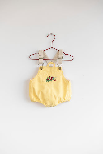 Please Mom Distressed Barrel Baby Romper - Yellow