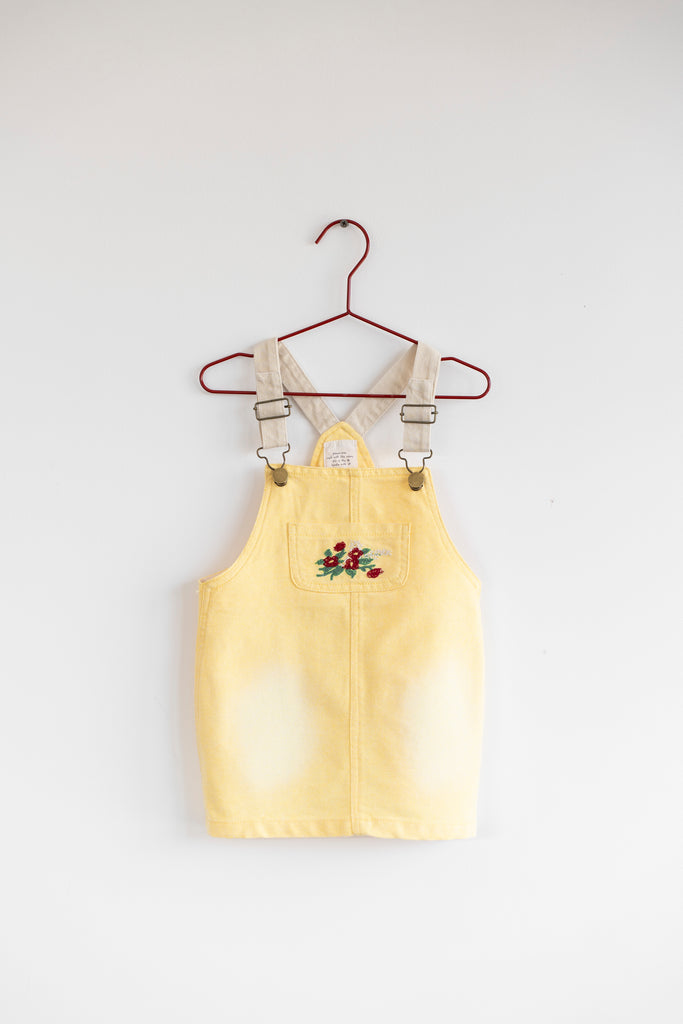 Please Mom Distressed Barrel Dress - Yellow