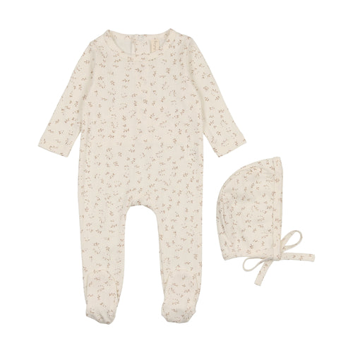 Bonjoy Printed Pointelle 3PC Set - Leaf Print