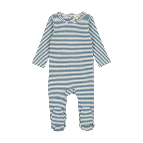 Lil Legs Denim Blue Stripe Footie