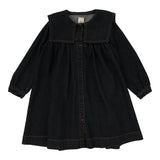 Lil Legs Pleated Sailor Dress - Black Denim