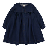 Lil Legs Pleated Sailor Dress - Navy Denim