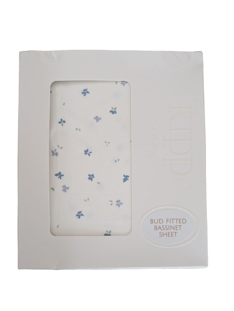 Kipp Bud Fitted Bassinet Sheet - Blue