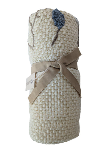 Inimini Blanket 2612A - Ivory / Blue