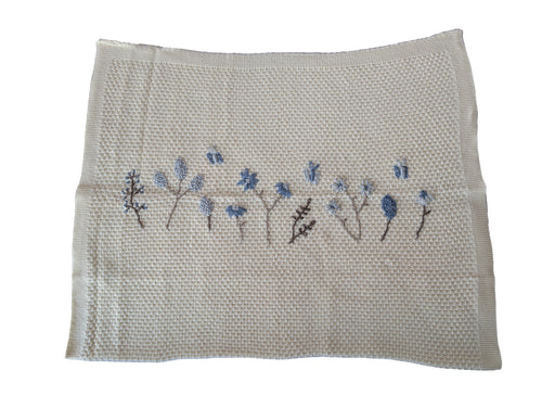 Inimini Blanket 2612A - Ivory / Blue