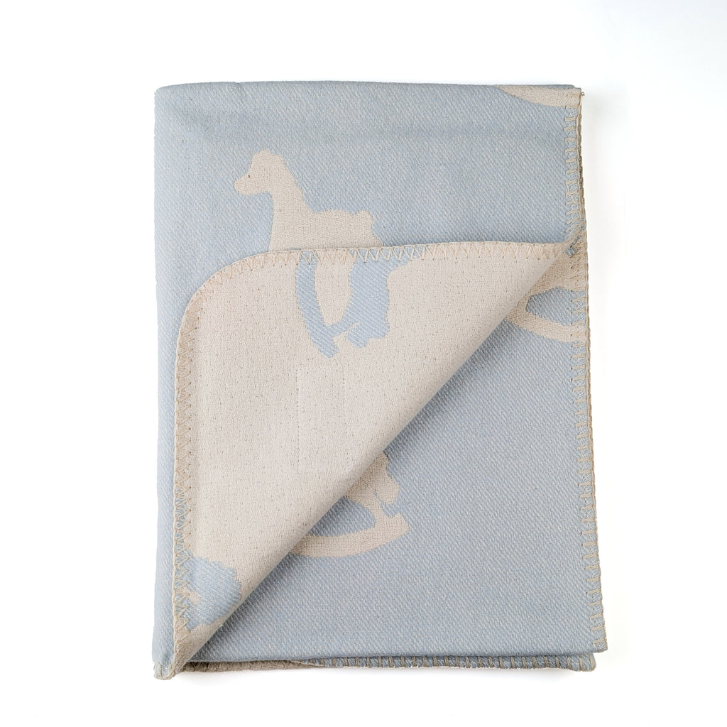 Bebe Organic Cuddle Horse Blanket - Faded Blue