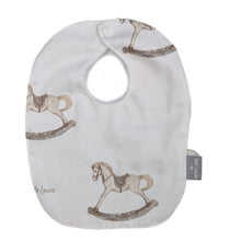 Load image into Gallery viewer, Petite Laure Baby Bib Cotton Rocking Horse - Beige