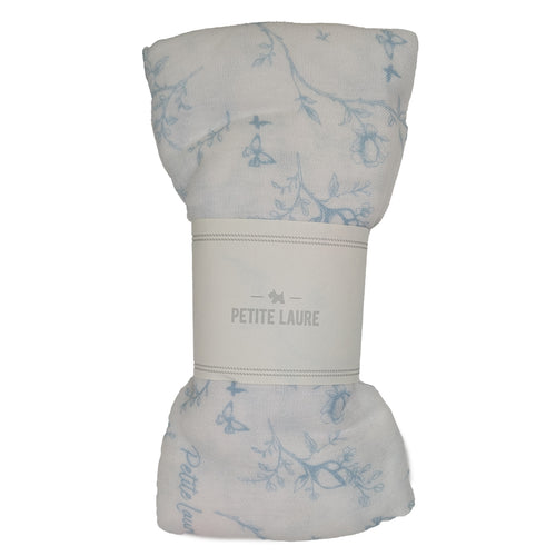 Petite Laure Baby Swaddle Secret Garden  - Dusty Blue