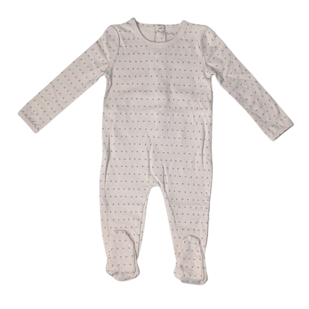 Lovely Littles Printed Footie - Mia Blue