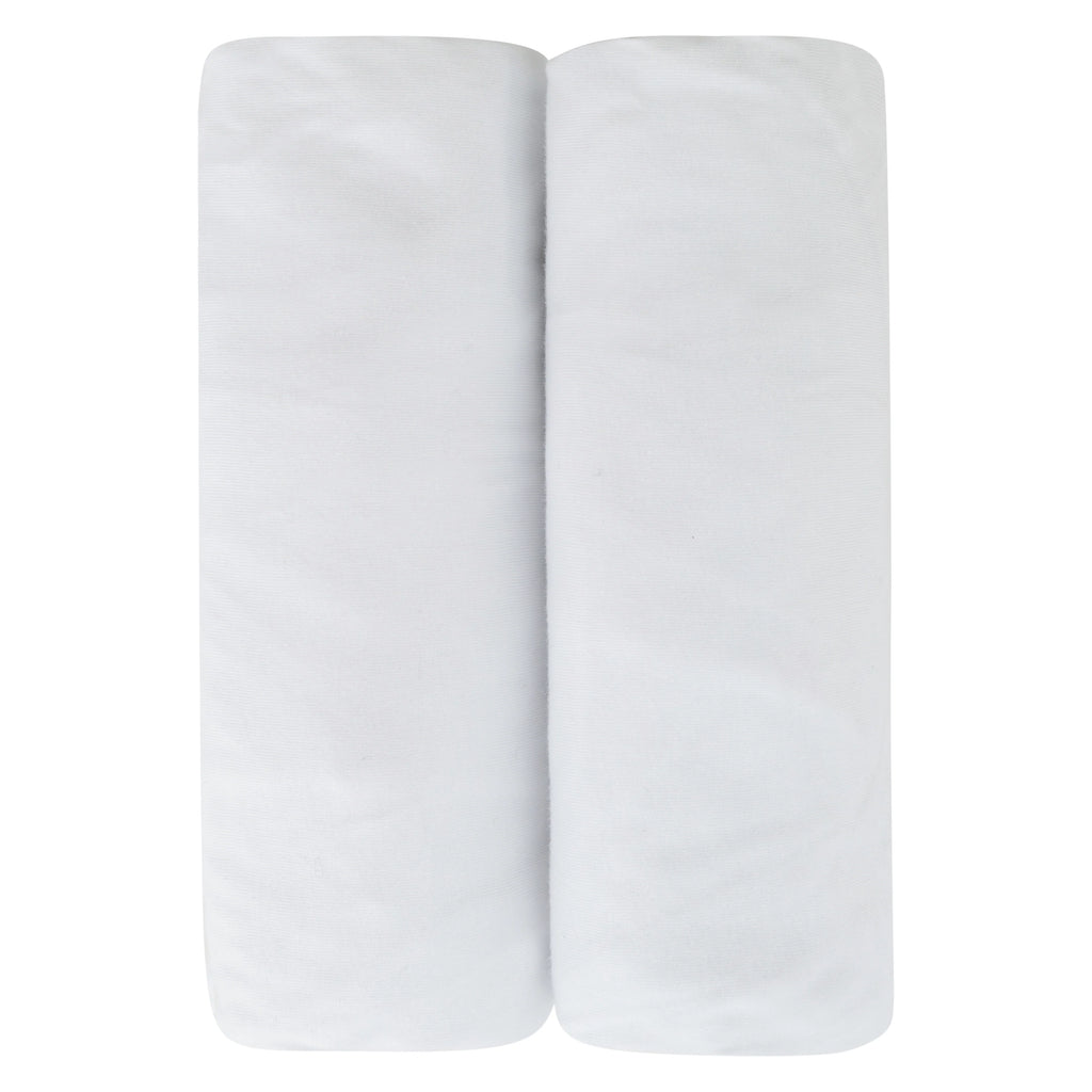 Ely's & Co Cotton Pack N Play / Portable Crib Sheet - Solid White
