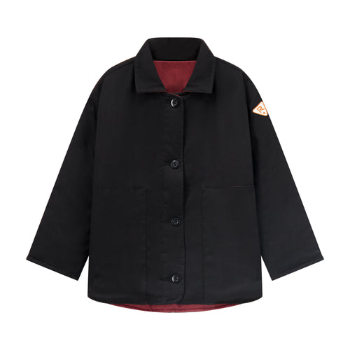 Rooie And Friends Padded Denim Jacket - Black/Cherry