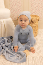 Load image into Gallery viewer, Bee &amp; Dee Paraphernalia Velour Footie And Beanie - Crystal Blue
