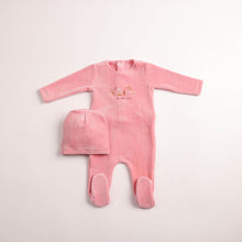 Load image into Gallery viewer, Bee &amp; Dee Paraphernalia Velour Footie And Beanie - Dark Rose