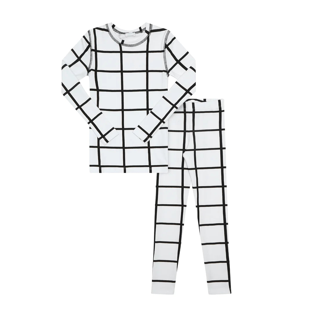 Heven PJ01 Kids Grid Pajama Set - Black – Moonlight