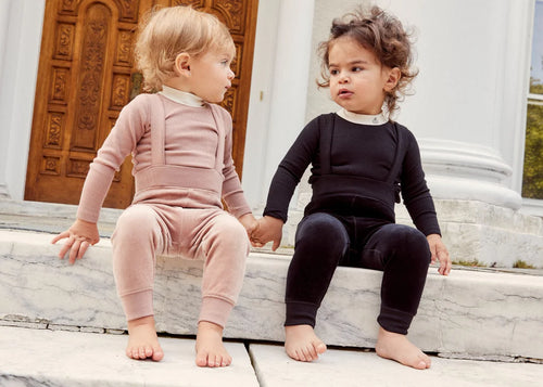 Little Parni Black Overall and onesie W/Logo