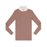 Parni Mock Turtleneck With Logo - Pink