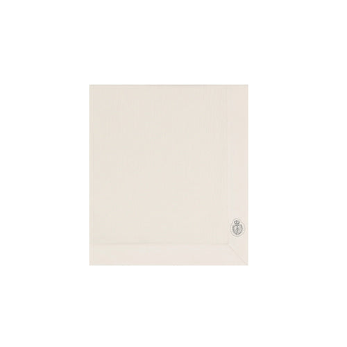 Little Parni Ribbed Cotton Blanket with signature Logo - Ivory