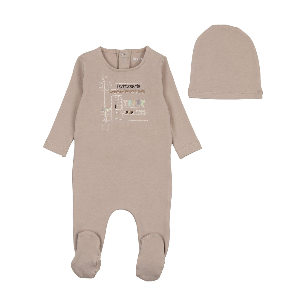 Bee & Dee Patisserie Footie & Beanie - Toast