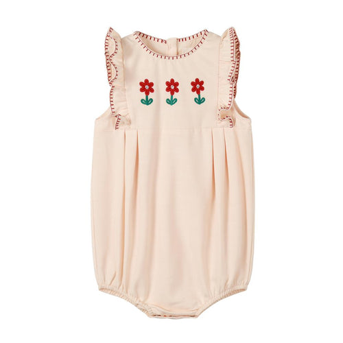 Nou Nelle Peach Embroidered Romper