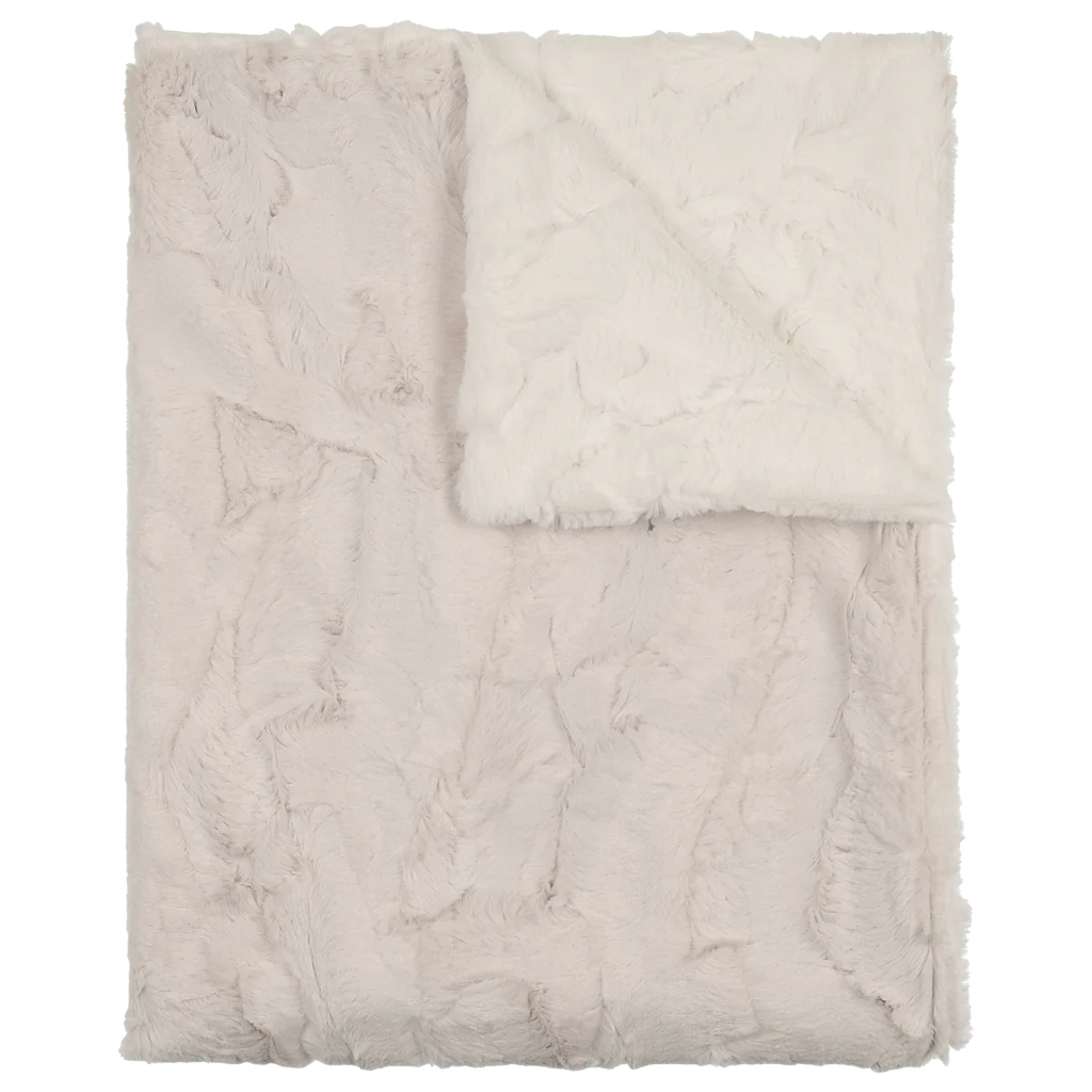 Peluche Pearl & Natural Lux Fur Blanket