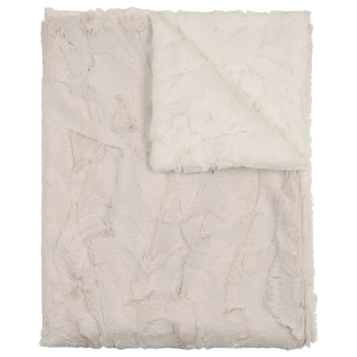 Peluche Pearl & Natural Lux Fur Blanket