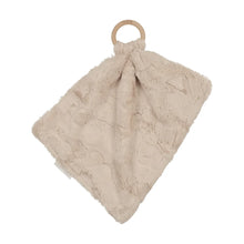 Load image into Gallery viewer, Peluche Mini Lux Fur Teethers with Wooden Ring - Beige