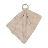 Peluche Mini Lux Fur Teethers with Wooden Ring - Beige