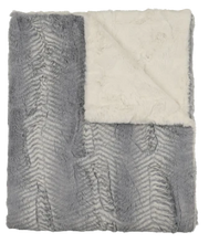 Load image into Gallery viewer, Peluche Feather Powder and Natural Lux Fur Blanket