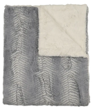 Peluche Feather Powder and Natural Lux Fur Blanket