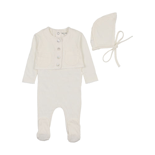 Bee & Dee Perfect Pointelle Outfit - Chalk White