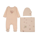 Mon Tresor Petal Heart Layette Set - Barely Pink