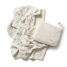 Load image into Gallery viewer, Petite Belle Weave Knit Blanket &amp; Pouch Set - Powder Blue
