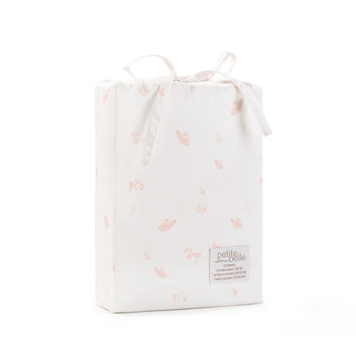 Petite Belle Summer Skies Standard Crib Sheet Set- Blush Butterfly