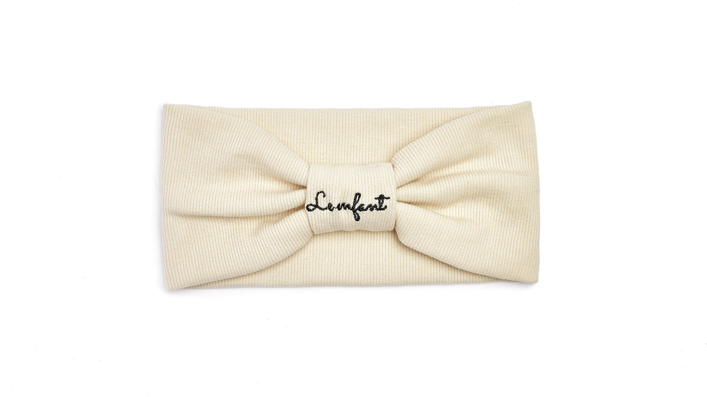 Le Enfant Baby Turban Sweatband - Cream