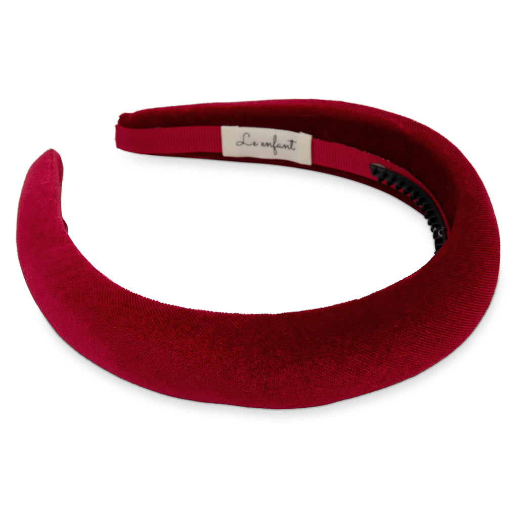 Le Enfant Basic Velvet Headband - Burgundy