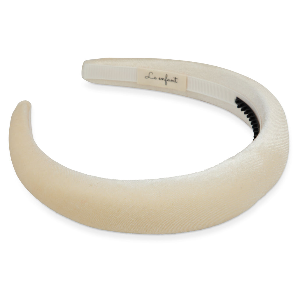 Le Enfant Basic Velvet Headband - Cream