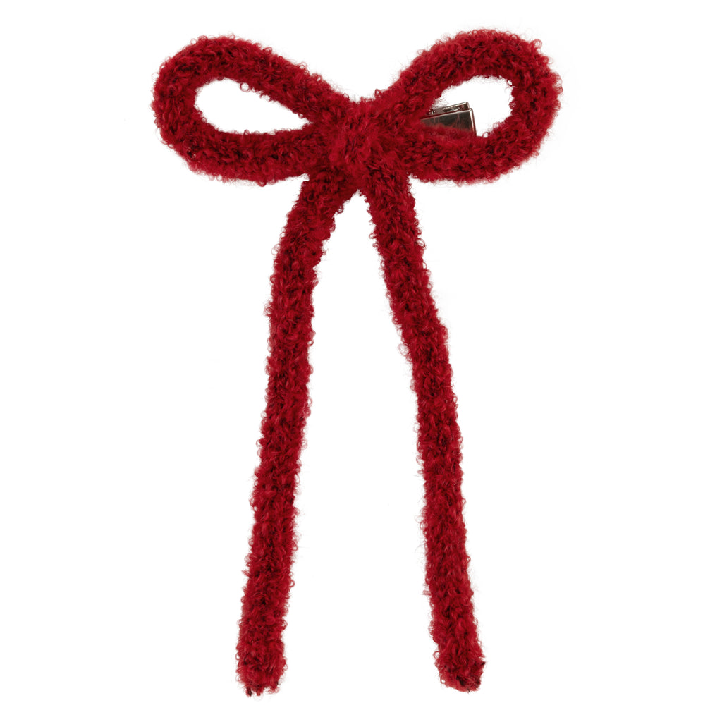 Le Enfant Cashmere Small Bow - Deep Red