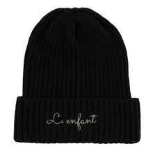 Load image into Gallery viewer, Le Enfant Wide Ribbed Beanie - Black