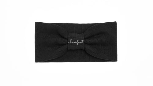 Le Enfant Baby Turban Sweatband - Black