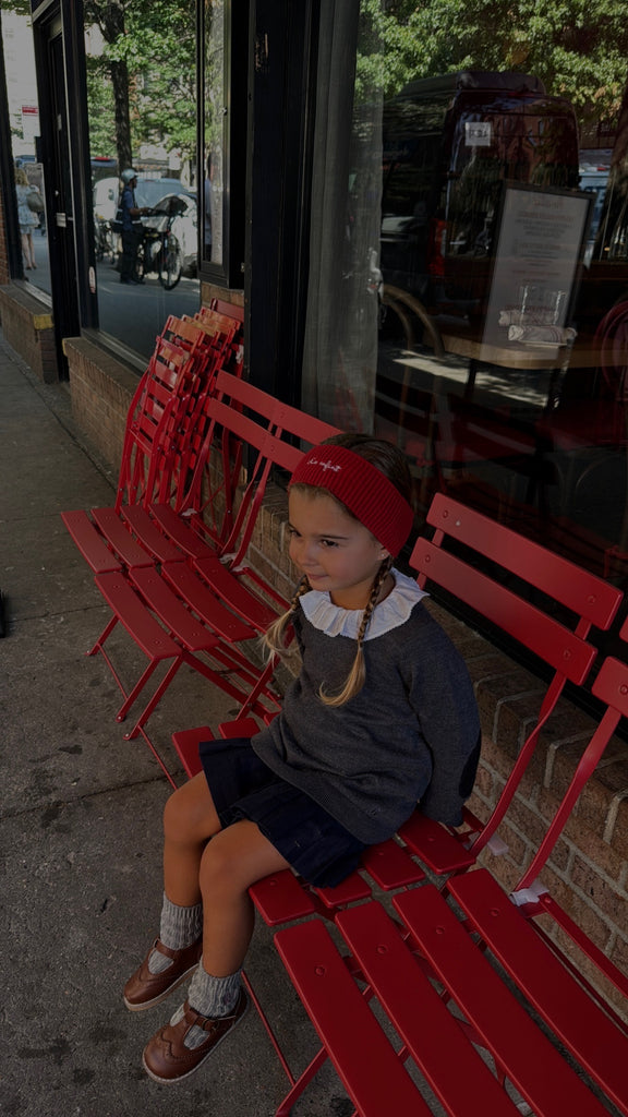 Le Enfant Knit Toddler Twist Headband - Red