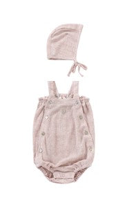 Kipp Slub Knit Bubble & Bonnet - Pink