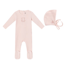 Load image into Gallery viewer, Mini Label Pink Pointelle Bear Footie And Hat