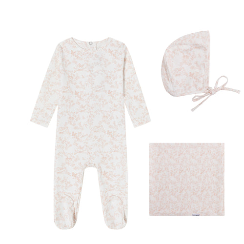 Mini Label Pink Toile Butterfly Layette Set