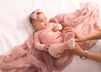 Mini Label Pink Toile Printed Cherry Velour Footie