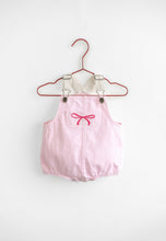 Load image into Gallery viewer, Please Mom Pink Bow Barrel Romper *RUNS SMALL*